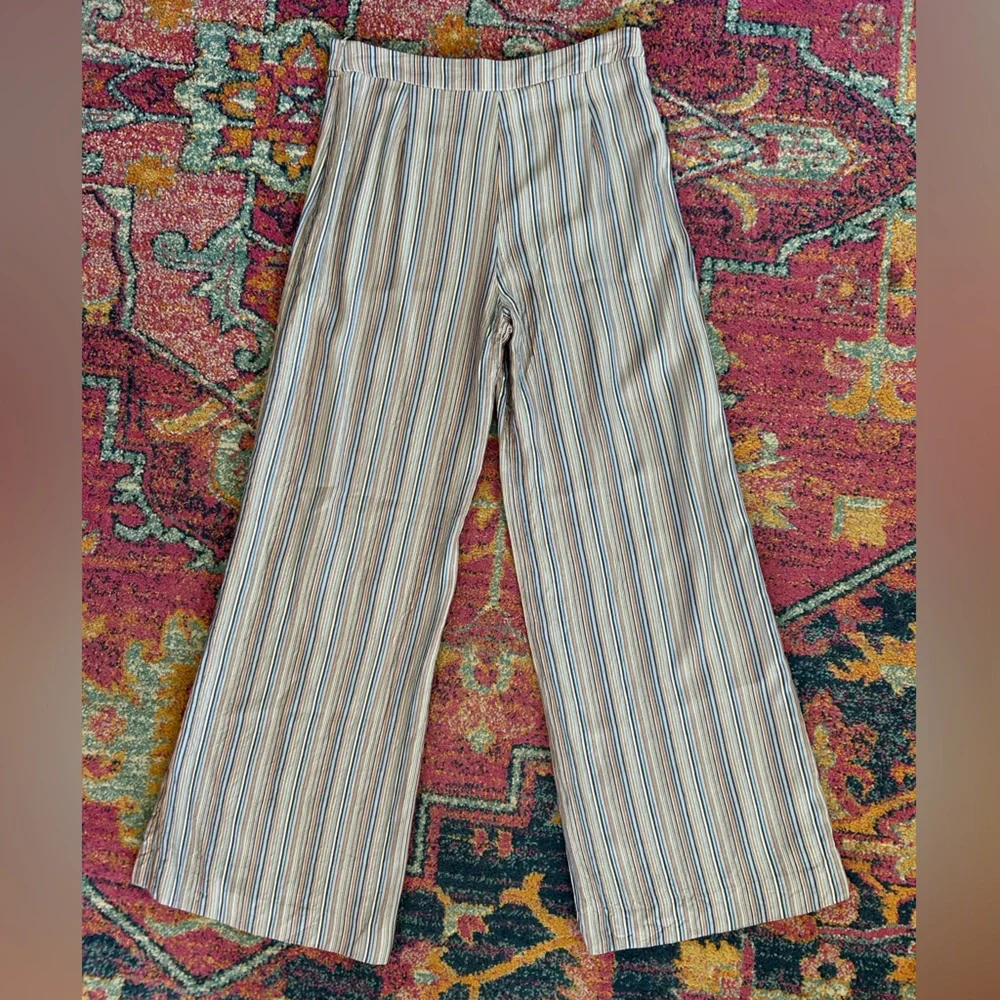 SAMSOE SAMSOE | Women’s Multicolor Striped Elina Side Zip Wide Leg Pants, Size M - Picture 5 of 16